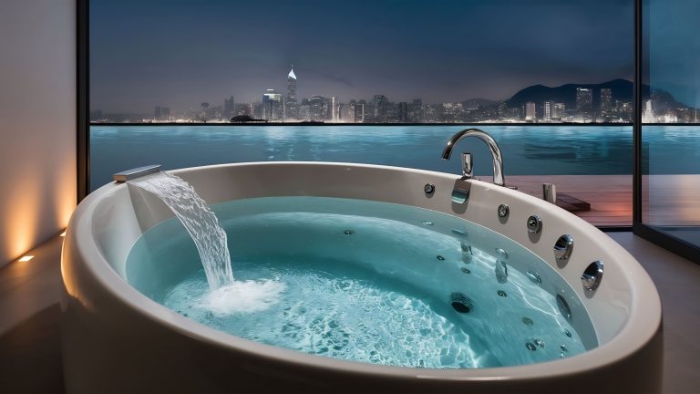 modern beautiful hydro massage bath with water 1
